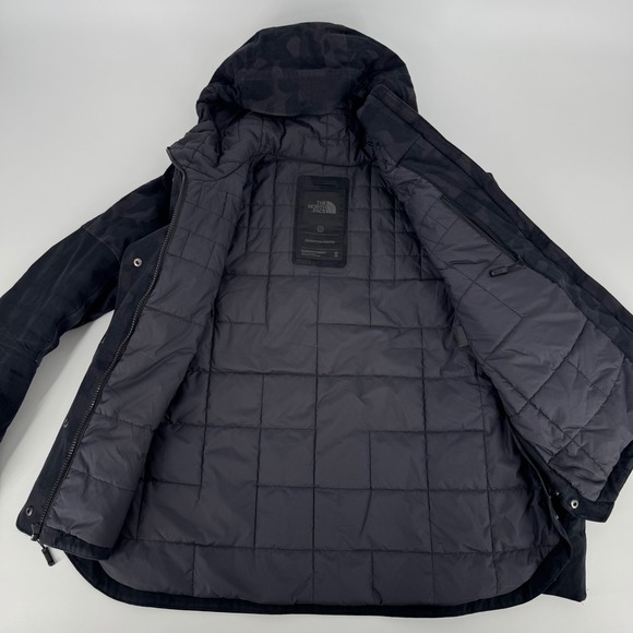 The‎ North Face Women's GTX PrimaLoft Insulated Parka Black Camo Hooded M - Picture 3 of 10